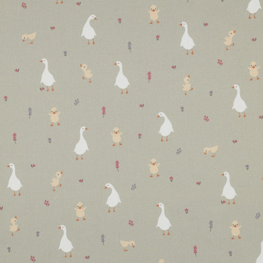 BAUMWOLLE POPELINE GOTS KLEINE GANS - SALBEI