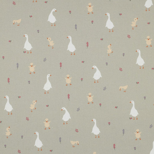 BAUMWOLLE POPELINE GOTS KLEINE GANS - SALBEI