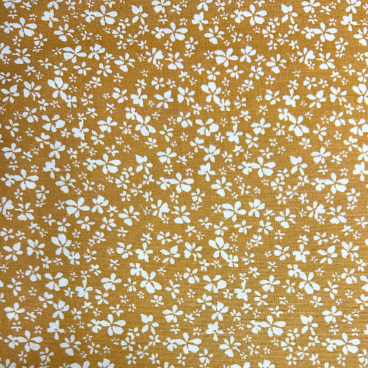 Popeline Senf geblümt _