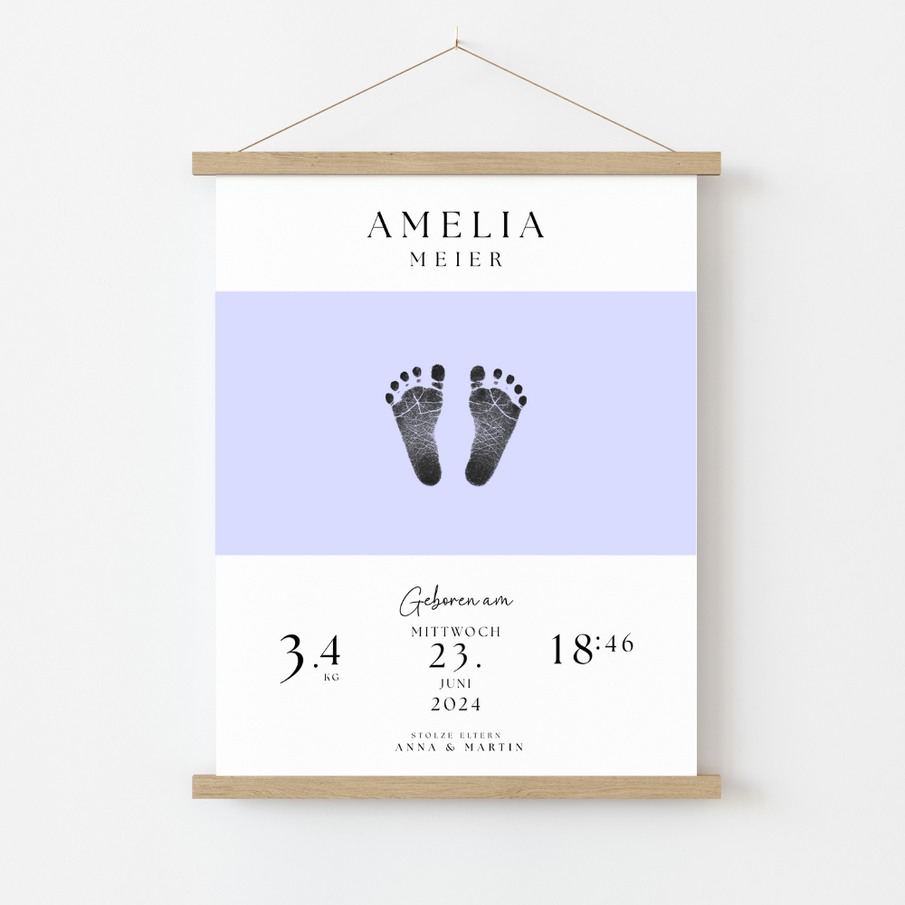 Fußabdruck-Geburts Poster
