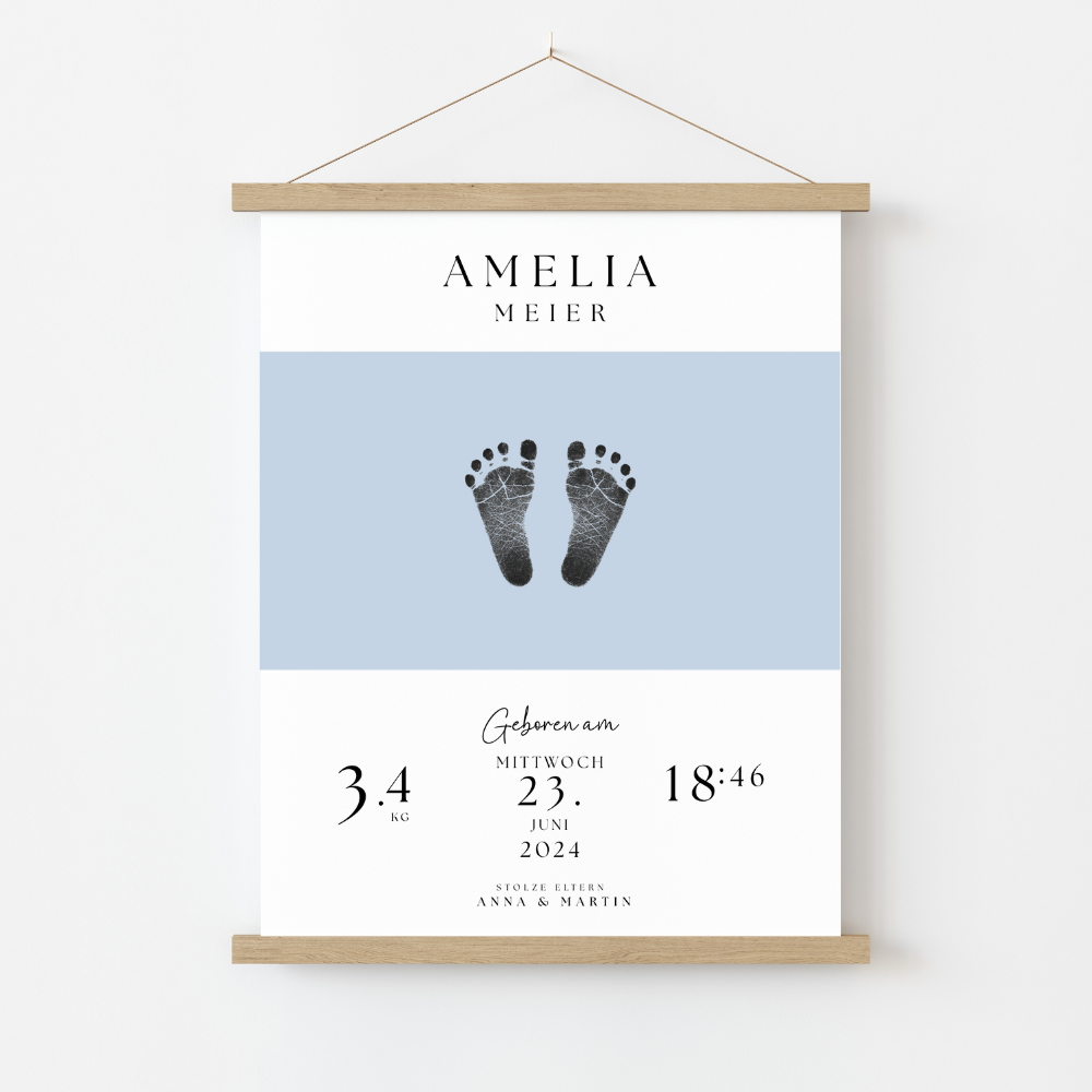 Fußabdruck-Geburts Poster