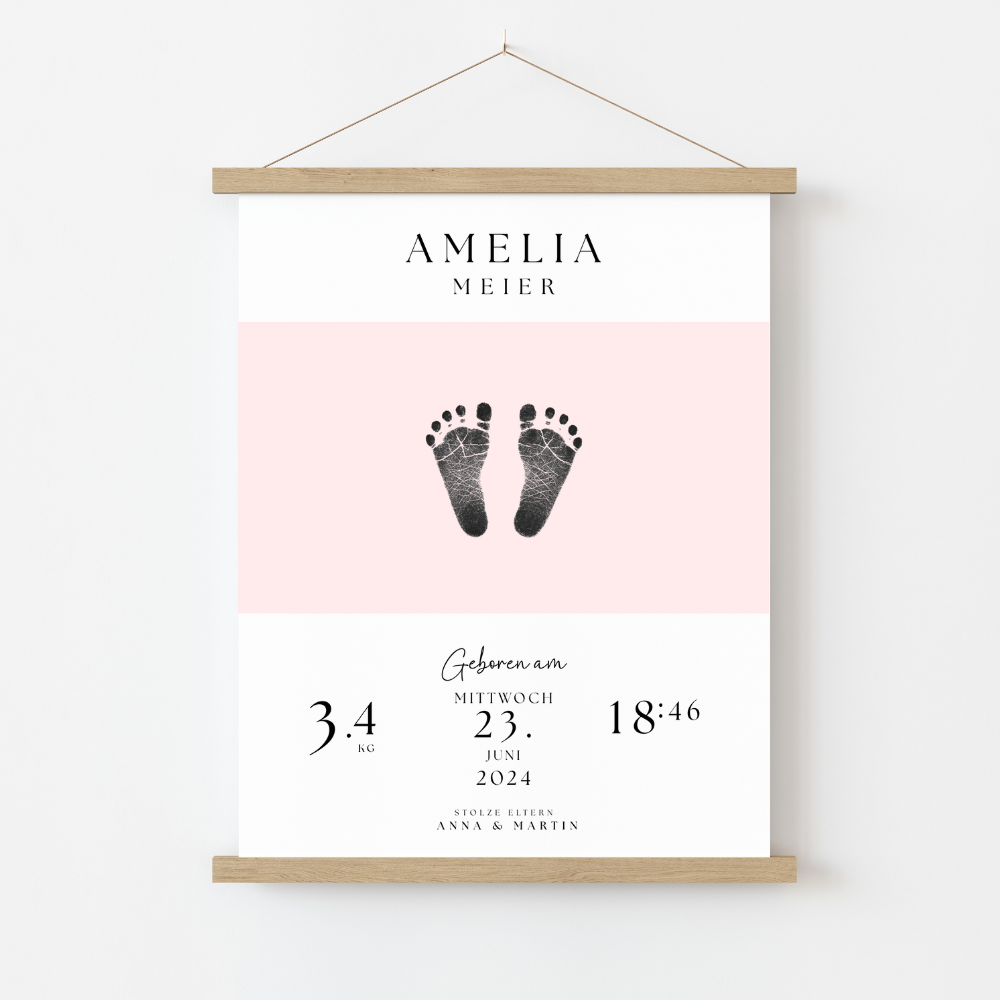 Fußabdruck-Geburts Poster