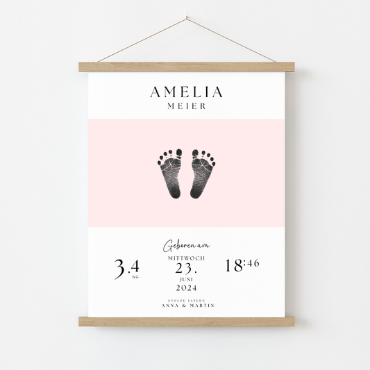Fußabdruck-Geburts Poster