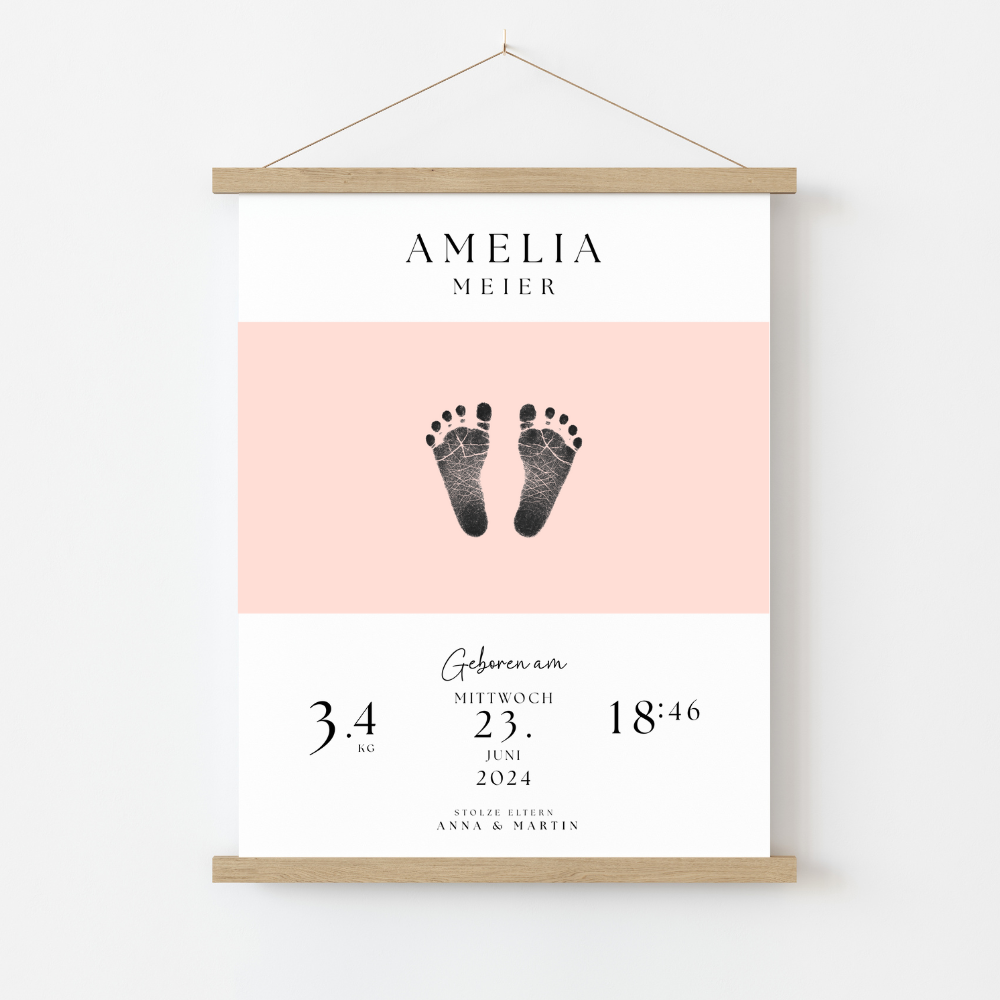 Fußabdruck-Geburts Poster