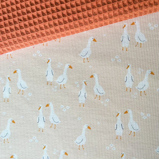 Rippstrick Jersey – Gänse, hellgelb