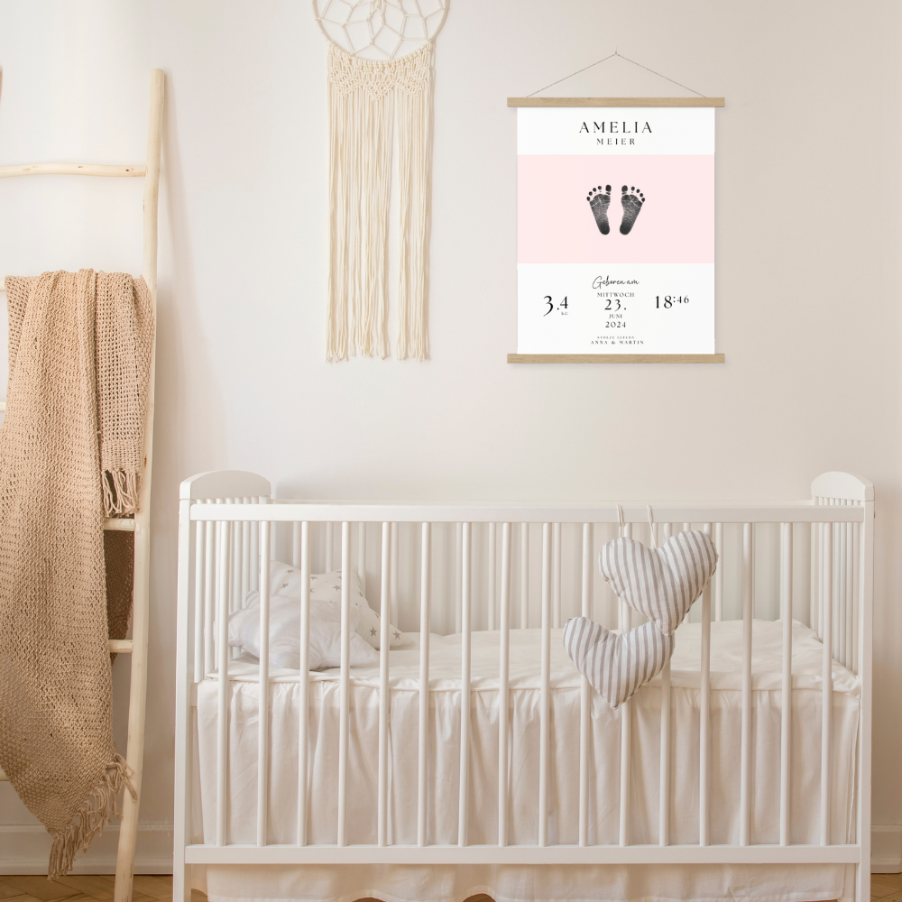 Fußabdruck-Geburts Poster