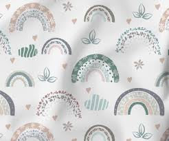 Regenbogen Pastell Popeline