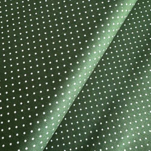 Popeline Grün-Weiß gepunktet