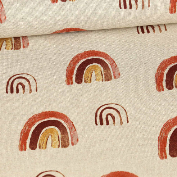 Halbpanama Leinenoptik Regenbogen Reststück 1,3 M