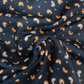 Musselin Regenbogen Blau