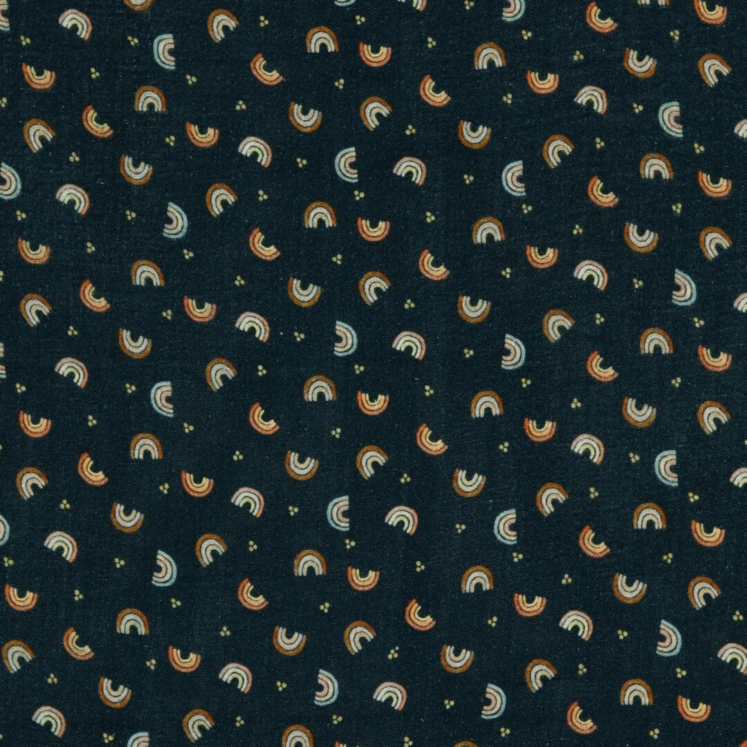 Musselin Regenbogen Blau