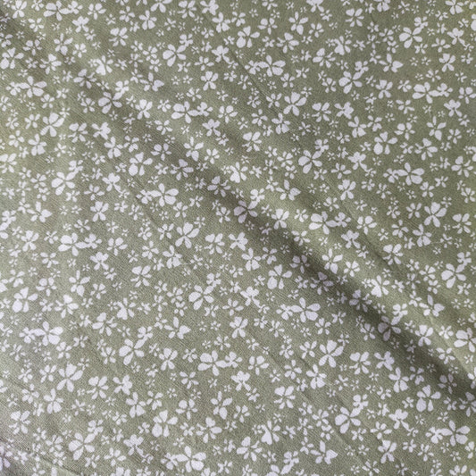 Baumwollpopeline mint Blumen