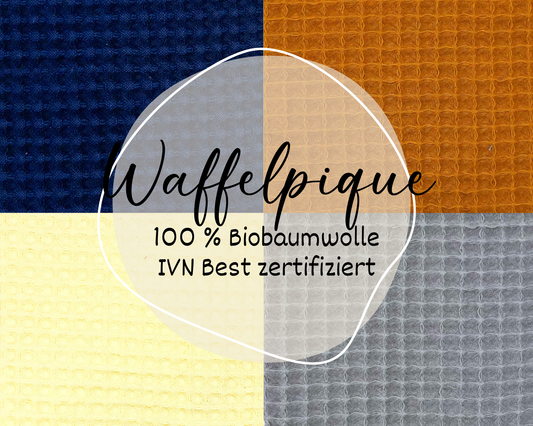 Waffelpique in bester Qualität - IVN Best zertifiziert - verschiedene Farben