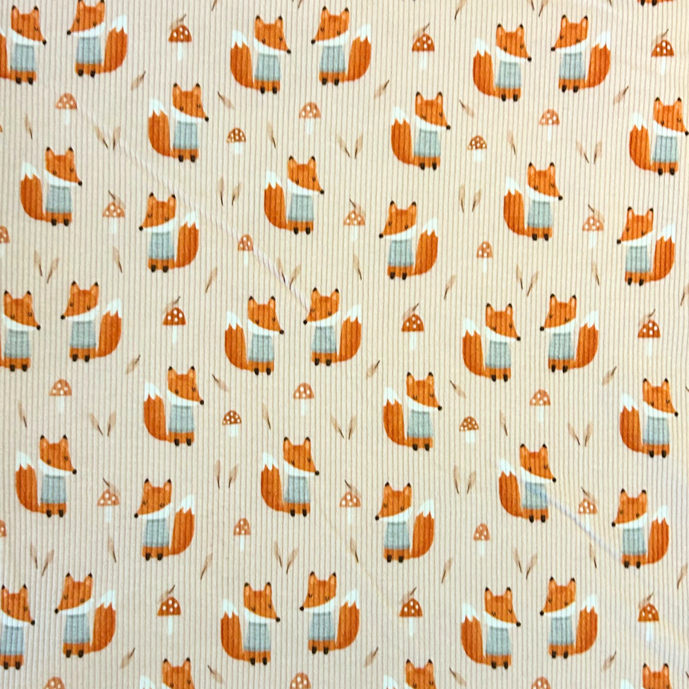 Rippstrick Jersey – Füchse, hellgelb EN71-3 zertifiziert