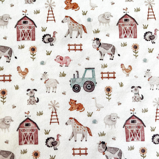 Baumwolljersey Bauernhof - EN71-3 zertifiziert